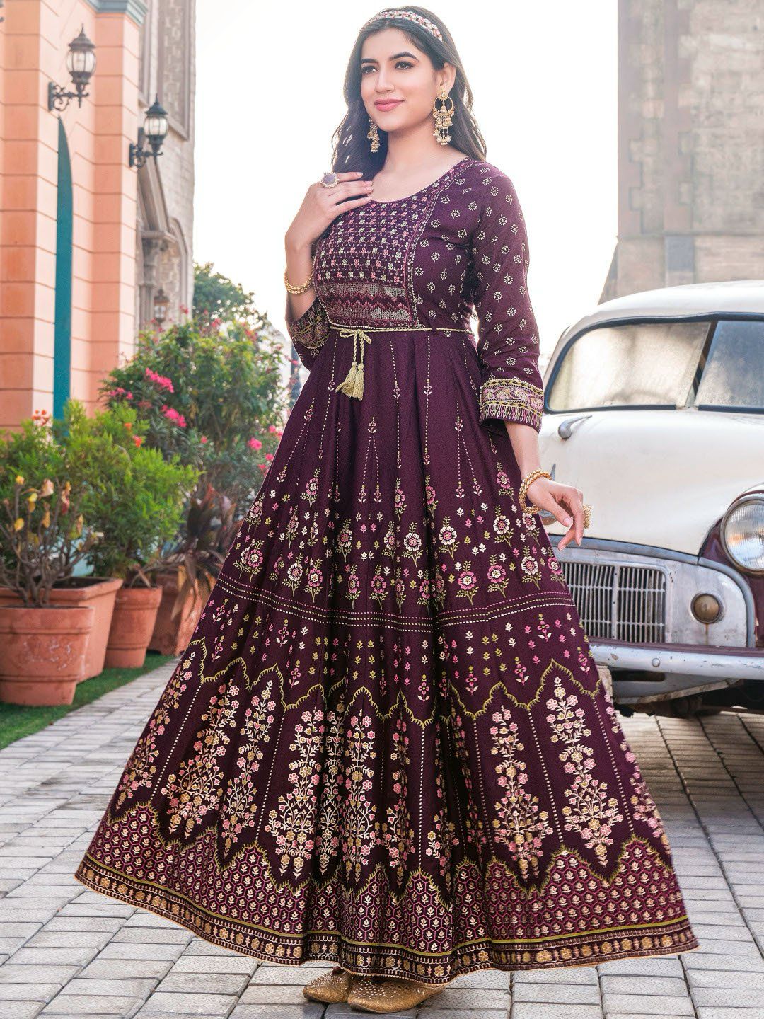 Glam Nx Long Rayon Print  Anarkali Gown  Catalogue